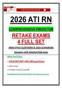 Pass the 2026 ATI RN Comprehensive Predictor Retake Exam with &vert; 4 Sets &vert; NGN Questions & Case Scenarios&comma; Detailed Rationales &lpar;Updated PDF&rpar;