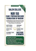 NUR 155 Exam 1  Foundations of Nursing Questions And Answers 2026&sol;2027 Galen College