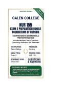 NUR 155 Exam 2 Foundations of Nursing Questions And Answers 2026&sol;2027 Galen College