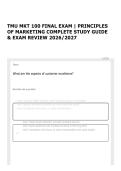 TMU MKT 100 FINAL EXAM &vert; PRINCIPLES OF MARKETING COMPLETE STUDY GUIDE & EXAM REVIEW 2026&sol;2027
