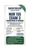 NUR 155 Exam 3 Foundations of Nursing Questions And Answers 2026&sol;2027 Galen College