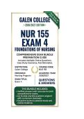 NUR 155 Exam 1-4 Package Bundle Foundations of Nursing Questions And Answers 2026&sol;2027 Galen College