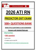 Pass the 2026 ATI RN Predictor Exit Exam with 900&plus; NGN Questions & Case Scenarios &lpar;Updated PDF&rpar;