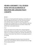HED4806 ASSIGNMENT 3 FULL REVISION&NewLine;NOTES WITH DECOLONISATION OF&NewLine;EDUCATION AND LANGUAGE POLICY&NewLine;CONCEPTS&NewLine;
