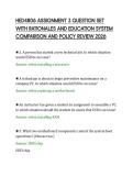 HED4806 ASSIGNMENT 3 QUESTION SET&NewLine;WITH RATIONALES AND EDUCATION SYSTEM&NewLine;COMPARISON AND POLICY REVIEW 2026&NewLine;