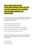 HESI 101 MED SURGE HESI RN&NewLine;CONCLUDING REVIEW SHEET PRACTICE&NewLine;SOLUTION BUNDLED FULLY VERIFIED&NewLine;ONE HUNDRED PERCENT PASS&NewLine;GUARANTEED&NewLine;