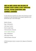 HESI 101 MED SURGE HESI RN END OF&NewLine;COURSE STUDY GUIDE LATEST UPDATED&NewLine;ACTUAL TESTED QUESTIONS AND&NewLine;CORRECT ANSWERS&NewLine;