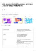 RCFE ADMINISTRATOR FINAL EXAM QESTIONS AND ANSWERS LATEST UPDATE
