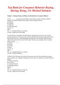 Test Bank for Consumer Behavior&colon; Buying&comma; Having&comma; Being 13th Edition &vert; Michael Solomon