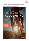 Test Bank for Survey of Accounting&comma; 3rd Edition by  Paul D&period; Kimmel&period; Latest Edition 2026