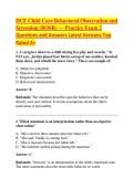 DCF Child Care Behavioral Observation and Screening &lpar;BOSR&rpar; &mdash; Practice Exam 2 Questions and Answers Latest Versions Top Rated A&plus;