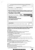 2026 Pearson Edexcel International A Level MATHEMATICS pure 3&vert;WMA13&sol;01&vert;Question paper&vert;JUNE 2026