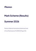 2026 Pearson Edexcel International A Level MATHEMATICS pure 2&vert;WMA12&sol;01A&vert;Mark scheme&vert;JUNE 2026