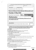 2026 Pearson Edexcel International A Level MATHEMATICS pure 2&vert;WMA12&sol;01&vert;Question paper&vert;JUNE 2026