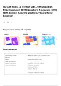 NU 435 EXAM -2 INFANT WELLNESS ILLNESS EXAM &lpar;updated 2026&rpar; Questions & Answers &vert; With 100&percnt; Correct Answers graded A&plus; Guaranteed Success&excl;&excl;