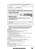 2026 Pearson Edexcel International A Level MATHEMATICS pure 1&vert;WMA11&sol;01&vert;Question paper&vert;JUNE 2026