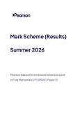 2026 Pearson Edexcel International A Level MATHEMATICS pure 1&vert;WMA11&sol;01&vert;Mark scheme&vert;JUNE 2026