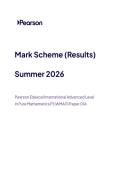 2026 Pearson Edexcel International A Level MATHEMATICS pure 1&vert;WMA11&sol;01A&vert;Mark scheme&vert;JUNE 2026