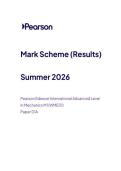2026 Pearson Edexcel International A Level MATHEMATICS Mechanics 1&vert;WME01&sol;01A&vert;Mark scheme&vert;JUNE 2026