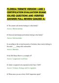 FLORIDA TERMITE VERSION 1 AND 2&NewLine;CERTIFICATION EVALUATION EXAMS&NewLine;SOLVED QUESTIONS AND VERIFIED&NewLine;ANSWERS FULL REVIEW GRADED A&plus;