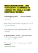FLORIDA TERMITE VERSION 1 AND 2&NewLine;COMPREHENSIVE EXAM PREP TESTED&NewLine;QUESTIONS WITH DETAILED ANSWERS&NewLine;EXPERT REVIEW GRADED A&plus;