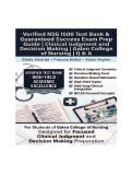 Verified NSG 1500 Test Bank & Guaranteed Success Exam Prep Guide &vert; Clinical Judgment and Decision Making &vert; Galen College of Nursing &vert; Q & A