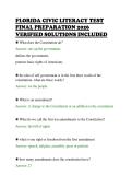 FLORIDA CIVIC LITERACY TEST&NewLine;FINAL PREPARATION 2026&NewLine;VERIFIED SOLUTIONS INCLUDED&NewLine;