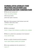 FLORIDA CIVIC LITERACY TEST&NewLine;PRACTICE COLLECTION 2026&NewLine;COMPLETE REVIEW VERIFIED PASS&NewLine;