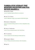 FLORIDA CIVIC LITERACY TEST&NewLine;QUESTION COLLECTION 2026 FULL&NewLine;REVIEW GRADED A&plus;&NewLine;