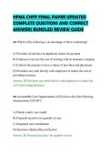 HFMA CHFP FINAL PAPER UPDATED&NewLine;COMPLETE QUESTIONS AND CORRECT&NewLine;ANSWERS BUNDLED REVIEW GUIDE