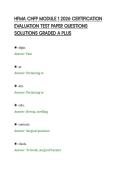 HFMA CHFP MODULE 1 2026 CERTIFICATION&NewLine;EVALUATION TEST PAPER QUESTIONS&NewLine;SOLUTIONS GRADED A PLUS