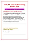 NURS 6521 Advanced Pharmacology Midterm Exam 2026 2027 &ndash; Study Guide
