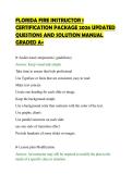 FLORIDA FIRE INSTRUCTOR 1&NewLine;CERTIFICATION PACKAGE 2026 UPDATED&NewLine;QUESTIONS AND SOLUTION MANUAL&NewLine;GRADED A&plus;&NewLine;