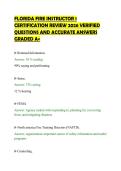 FLORIDA FIRE INSTRUCTOR 1&NewLine;CERTIFICATION REVIEW 2026 VERIFIED&NewLine;QUESTIONS AND ACCURATE ANSWERS&NewLine;GRADED A&plus;