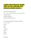 FLORIDA FIRE INSTRUCTOR 1 REVIEW&NewLine;SHEET 2026 FULL QUESTIONS WITH&NewLine;DETAILED ANSWERS GRADED A&plus;