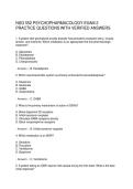 NSG 552 PSYCHOPHARMACOLOGY EXAM 2 PRACTICE QUESTIONS WITH VERIFIED ANSWERS