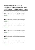 HIEU 201 CHAPTER 6 QUIZ 2026&NewLine;CERTIFICATION EVALUATION TEST PAPER&NewLine;QUESTIONS SOLUTIONS GRADED A PLUS