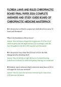 FLORIDA LAWS AND RULES CHIROPRACTIC&NewLine;BOARD FINAL PAPER 2026 COMPLETE&NewLine;ANSWERS AND STUDY GUIDE BOARD OF&NewLine;CHIROPRACTIC MEDICINE MASTERPACK