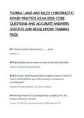 FLORIDA LAWS AND RULES CHIROPRACTIC&NewLine;BOARD PRACTICE EXAM 2026 CORE&NewLine;QUESTIONS AND ACCURATE ANSWERS&NewLine;STATUTES AND REGULATIONS TRAINING&NewLine;PACK&NewLine;