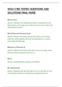 WGU C182 TESTED QUESTIONS AND&NewLine;SOLUTIONS FINAL PAPER