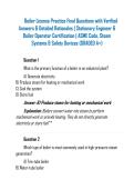 Boiler License Practice Final Questions with Verified Answers & Detailed Rationales &vert; Stationary Engineer & Boiler Operator Certification &vert; ASME Code&comma; Steam Systems & Safety Devices &lpar;GRADED A&plus;&rpar;