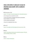 WGU C190 INTRO TO BIOLOGY EXAM&NewLine;COMPREHENSIVE TEST PAPER QUESTIONS&NewLine;AND SOLUTIONS