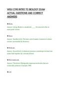 WGU C190 INTRO TO BIOLOGY EXAM&NewLine;REVIEW QUESTIONS AND CORRECT&NewLine;ANSWERS