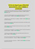 TCM 121 Final Exam UPDATED &NewLine;QUESTIONS AND CORRECT &NewLine;ANSWERS
