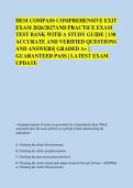 HESI COMPASS COMPREHENSIVE EXIT &NewLine;EXAM 2026&sol;2027AND PRACTICE EXAM &NewLine;TEST BANK WITH A STUDY GUIDE &vert; 130 &NewLine;ACCURATE AND VERIFIED QUESTIONS &NewLine;AND ANSWERS&vert; GRADED A&plus; &vert; &NewLine;GUARANTEED PASS &vert; LATEST EXAM &NewLine;UPDATE