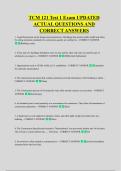 TCM 121 Test 1 Exam UPDATED &NewLine;ACTUAL QUESTIONS AND &NewLine;CORRECT ANSWERS