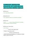 FLUOROSCOPY CERTIFICATION&NewLine;EVALUATION TEST PAPER QUESTIONS&NewLine;AND SOLUTIONS VERIFIED COMPLETE&NewLine;