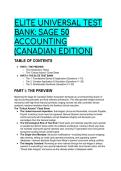2026&sol;2027 ELITE TEST BANK&colon; Sage 50 Accounting &lpar;Canadian Edition&rpar; - Advanced Q&A with Expert Rationale