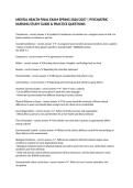 MENTAL HEALTH FINAL EXAM SPRING 2026&sol;2027 &vert; PSYCHIATRIC NURSING STUDY GUIDE & PRACTICE QUESTIONS