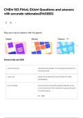 CHEM 103 FINAL EXAM Questions and answers with accurate rationales&lpar;PASSED&rpar;